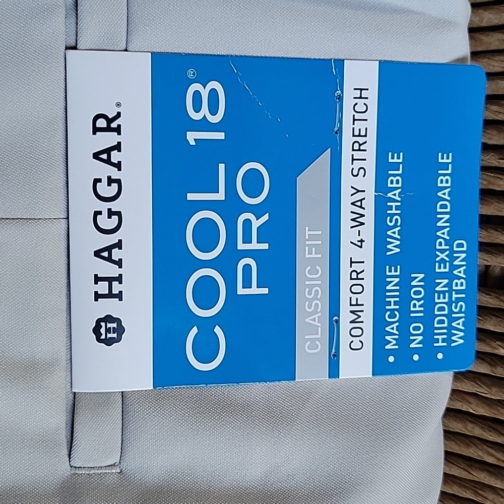 Haggar, shirt gripper, classic fit, cool 18 Pro slacks, 38x32 - Picture 3 of 14